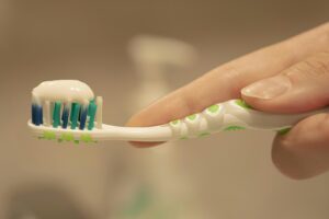 toothbrush with toothpaste